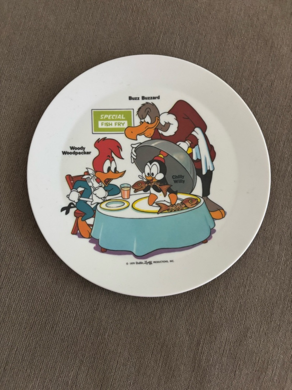 Vintage 1979 Woody Woodpecker Walter Lantz Productions 8” Melamine Plate